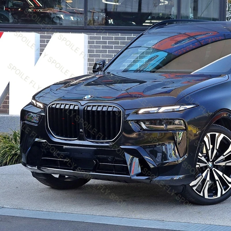 고품질 M-퍼포먼스 스타일 BMW X7 G07 LCI 2023 2024+ 차량용 프론트 범퍼 그릴 LED 라이트 스트립 그릴 글로시 블랙
