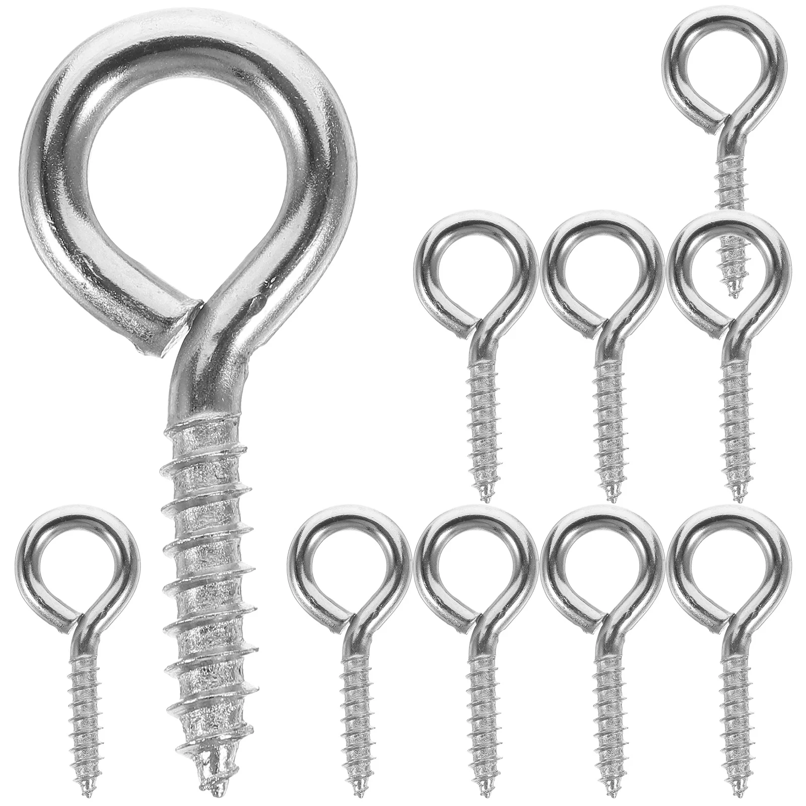 

10 Pcs Fixed Cable Wires Bolts Screw Hook Rings Eye Screws Hooks Nickel Plated Q235 Carbon Steel Pins for Indoor