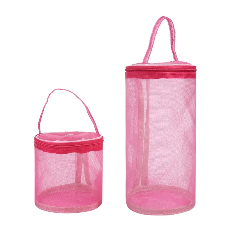 Hohl Mesh Stricken Wolle Garn Taschen Tragbare Lagerung Tasche Einfarbig Häkeln Handtasche Organizer Weben Werkzeuge Nähen Zubehör – Detail 3