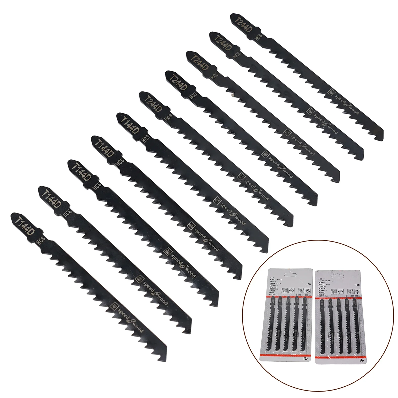 

10pcs Jigsaw Reciprocating Saw Blades Set T144D T244D HCS Cutting Disc Marble Saw Multitool Tool Accessories Wood Cutting