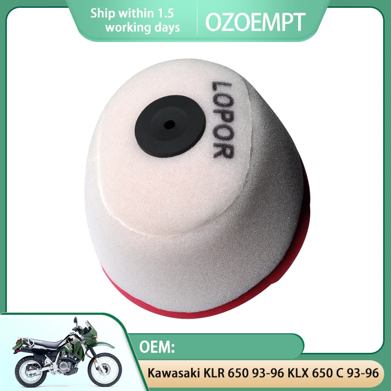 OZOEMPTDUALLAYERFOAMMotorcycleAirFilterApplytoKawasakiKLR650