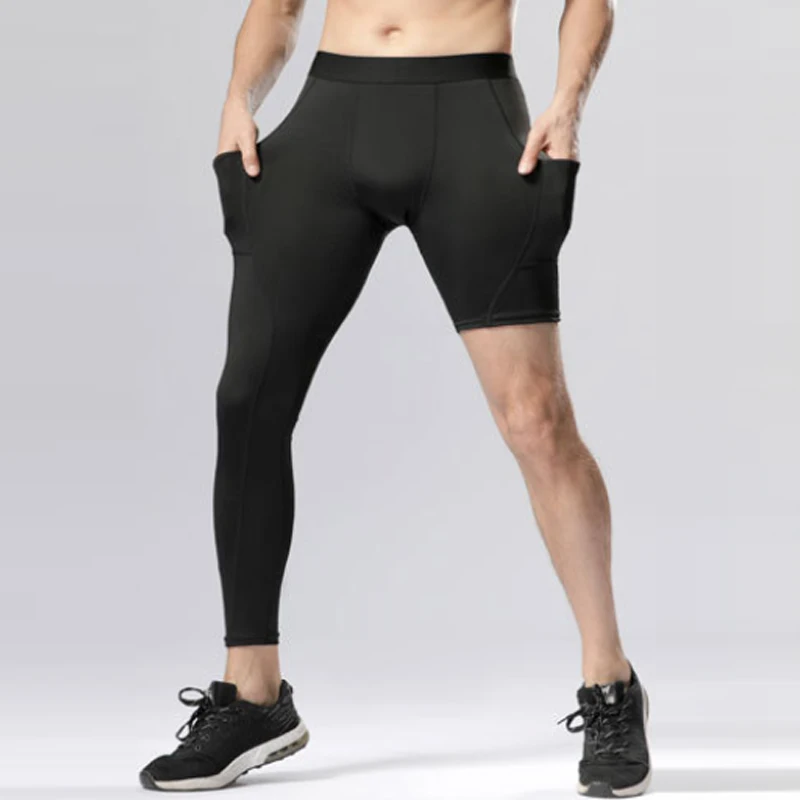 Men Training Exercise Trousers Compression Gym Running Tights Crossfit Sport Cropped Leggings Fitness Basketball Football Pants