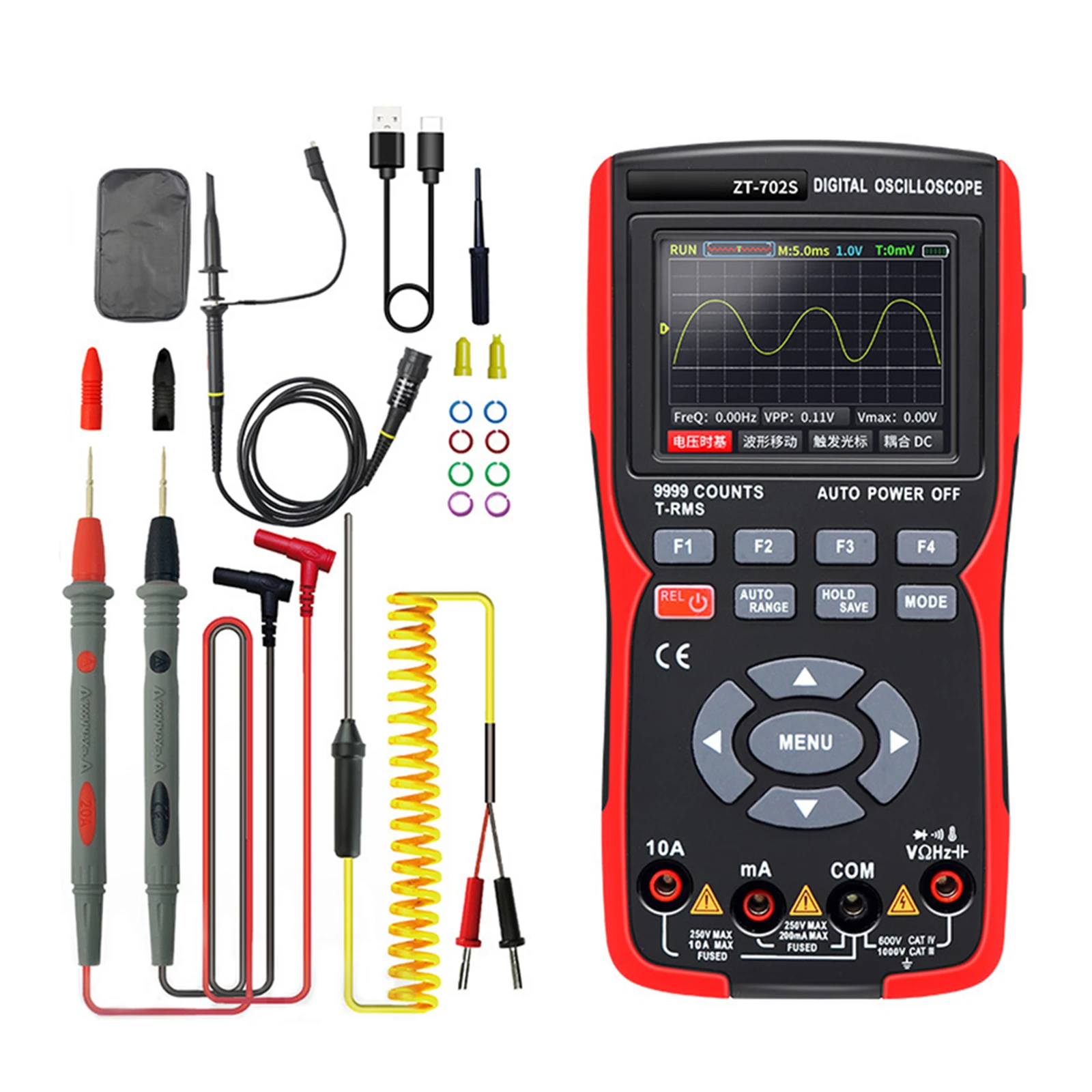 

High Performance Handheld Oscilloscope with 9999 Count Digital Multimeter for Accurate and Efficient Capacitance Measurement