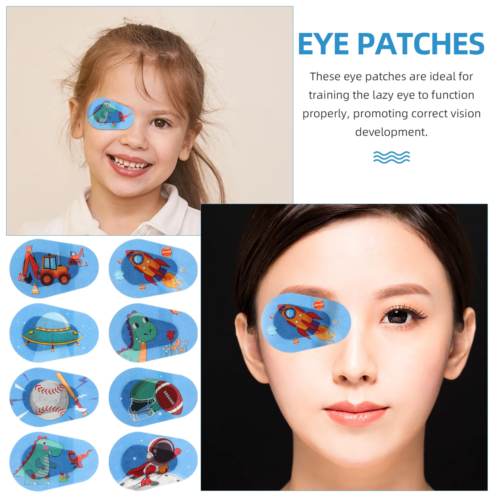 24Pcs Single Eye Patches Cartoon Non-Woven Fabric Blindfold Vision Corrector Eye Patches Children Amblyopia Correction Eye Masks 3