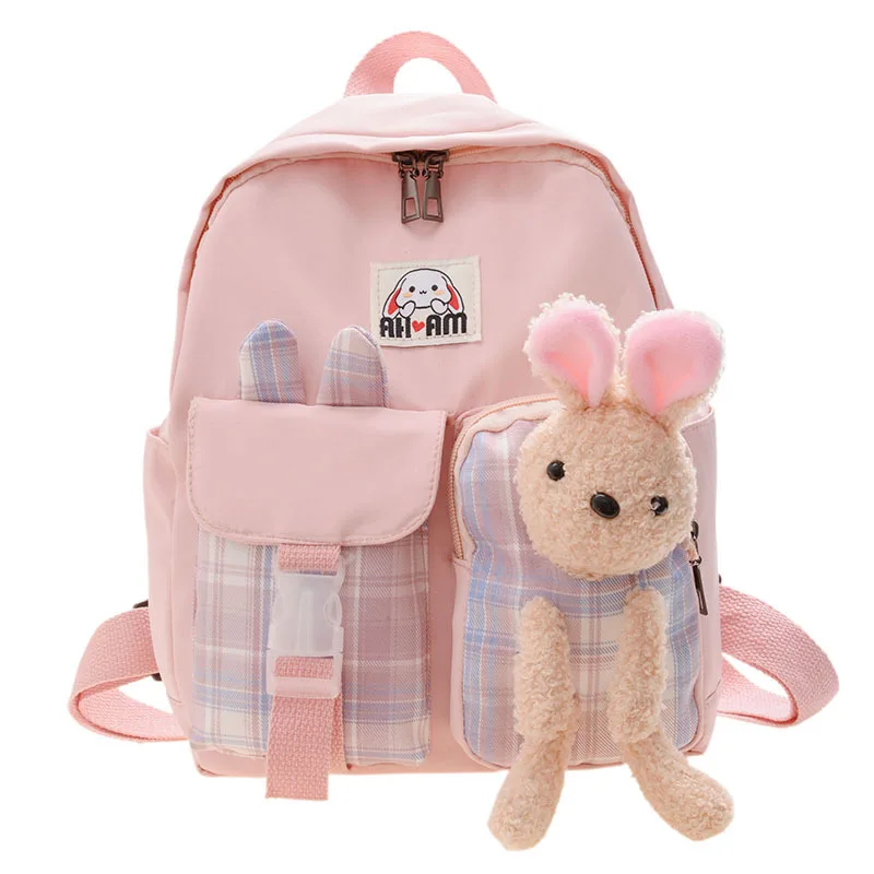 

2022 New Women Nylon Backpack Candy Color Waterproof Candy Colors Backpacks Fancy High School Bags for Girls Boys Backpacks Bag