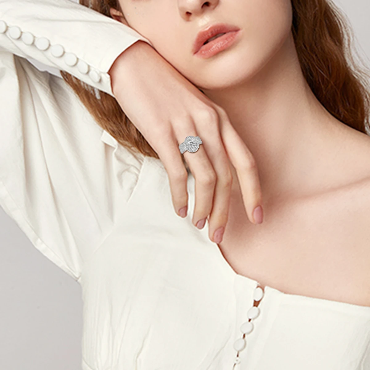 Luxury Fancy Engagement Moissanite Rings 2 Piece Solid Sterling Silver 925 Wedding Jewelry For Woman Diamond Girl Gift Certified Sce993f82fe9b44b79d16c509e0b5a037p