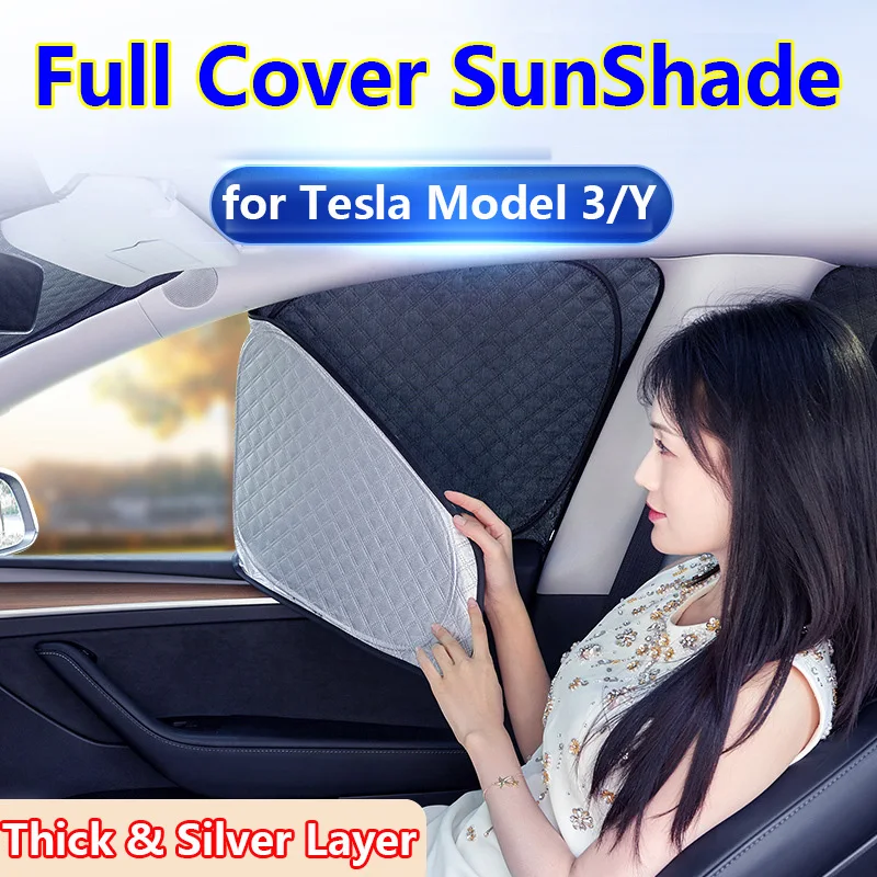 for Tesla Model 3 Side Window Sunshade - 6 Pieces Camping Privacy Shade  Set, Upgraded 4 Layers UV Blocker Car Window Sun Shade for Model 3  Accessories