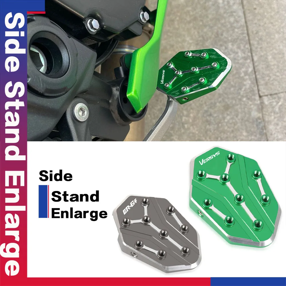 2023 Moto Kickstand Side Kick Stand Pad Plate Base For KAWASAKI VERSYS 650 1000 NINJA 300/650