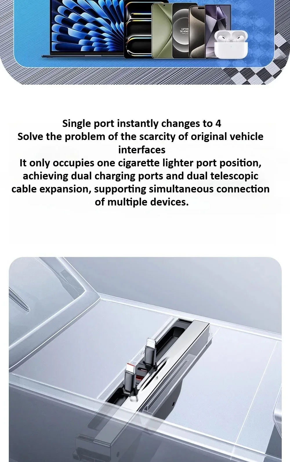 Central Control 65W Docking Station For Tesla Model Y Juniper 2025&Model 3 Highl