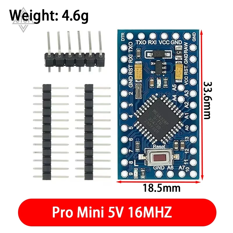 1/2 Stück 2Pro Mini 328 Mini 3,3 V/8 M 5 V/16 M ATMEGA328/168 ATMEGA168 ATMEGA328P-AU 3,3 V/8 MHz 5 V/16 MHz ATMEGA328P für Arduino – Detail 3