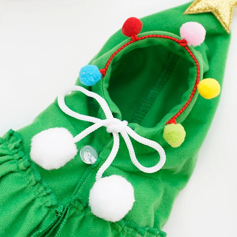 Pet Costumes Dog Jacket Dog Christmas Outfit Elf Costume Cat Cloak Puppy Clothes Kitten Cape Xmas Tree Costumes for Small Dogs Cats Pet Santa Gifts