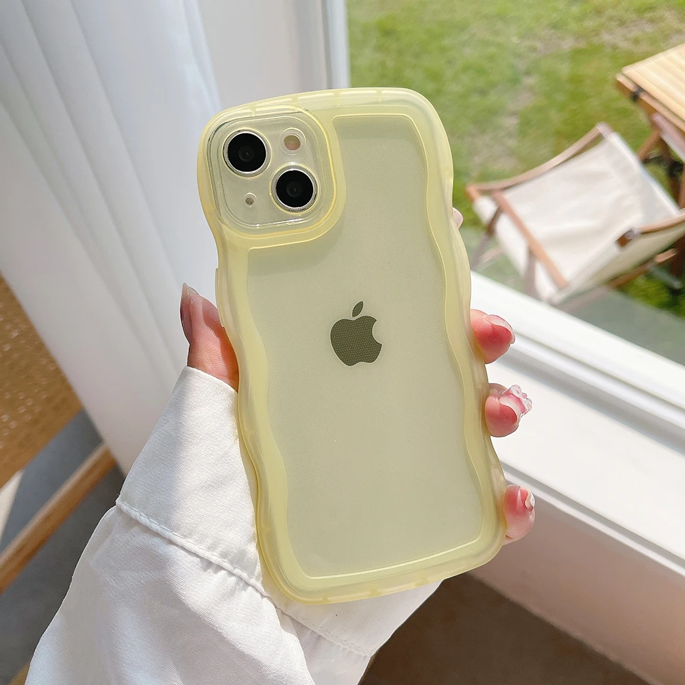 Für IPhone 17 AIR 16 15 14 13 12 11 Pro Max Mini XS 8 Plus Hülle Niedliche klare lockige Welle Hybrid stoßfeste Stoßstangenabdeckung Weiche Fundas – Detail 6