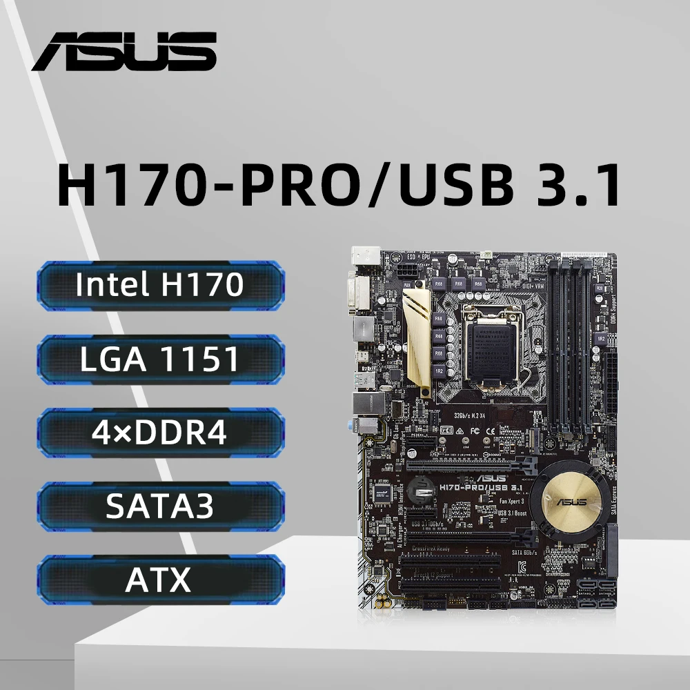 ASUS H170-PRO/USB 3.1 Motherboard Support i7-7700 6700K i5