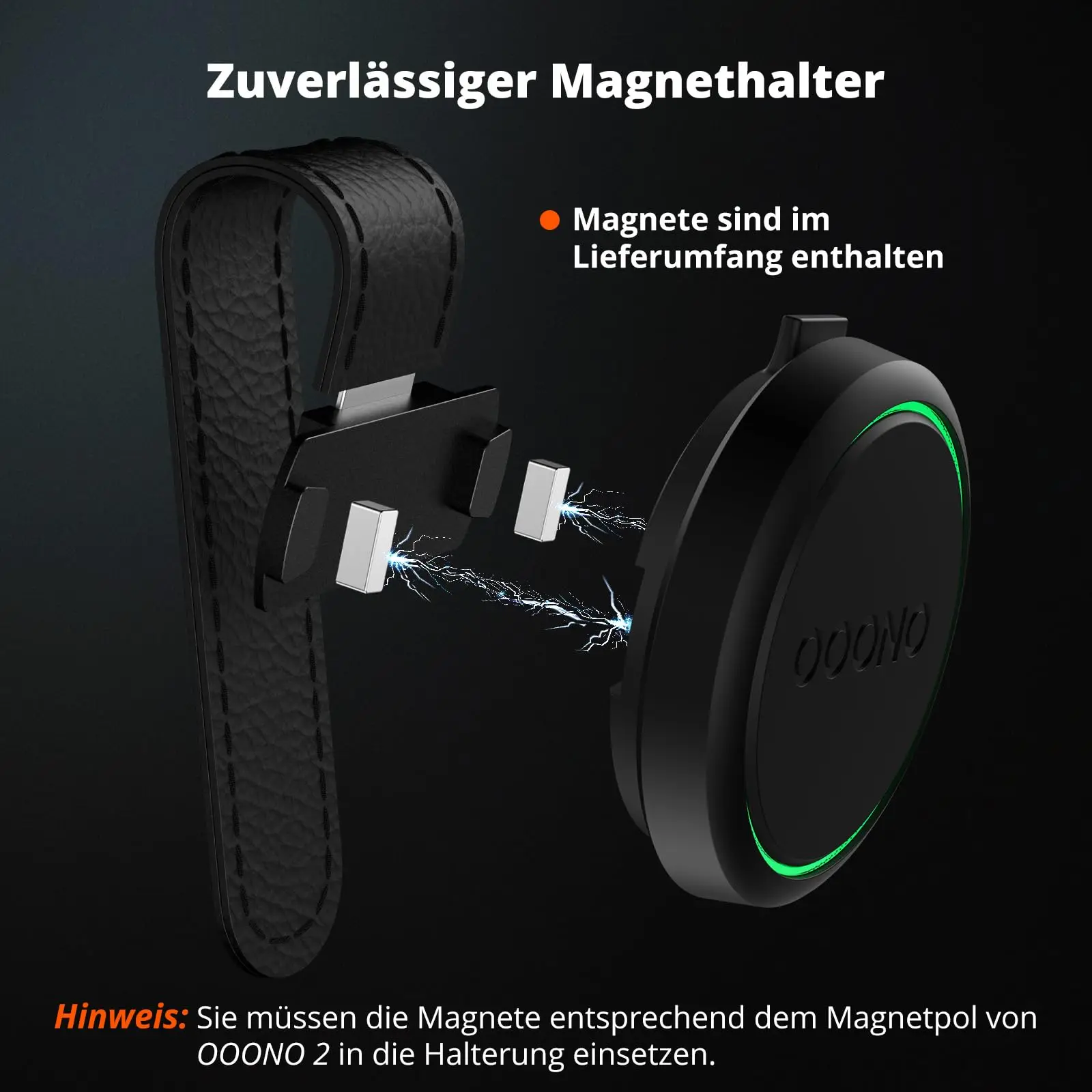 Soporte Magnético Para Parasol De Coche - Compatible Con Ooono Co-Driver No2, Piel Sintética