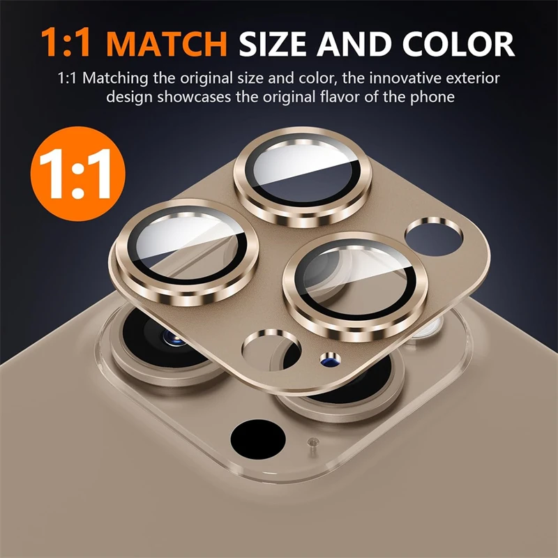 Premium Metal Camera Lens Glass Protector for iPhone - Elegant and Durable Lens Cover Accessories