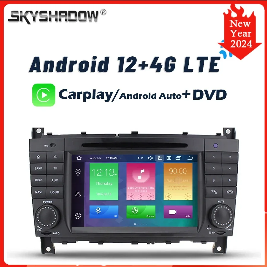 

Carplay DSP LTE IPS Android 12 8GB+128G 8Core Car DVD Player RDS Radio GPS Bluetooth 5.0 wifi For Benz W203 W209 W219 2004 -2012