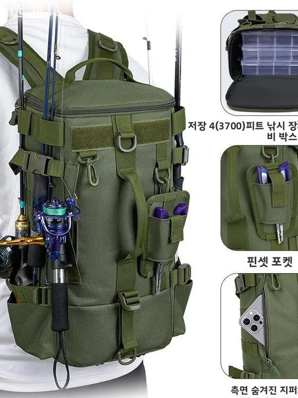 야외 다기능 방수 낚시 배낭 통근용 더블 숄더백 새로운 스타일 크로스바디 루어백 스포츠 가방