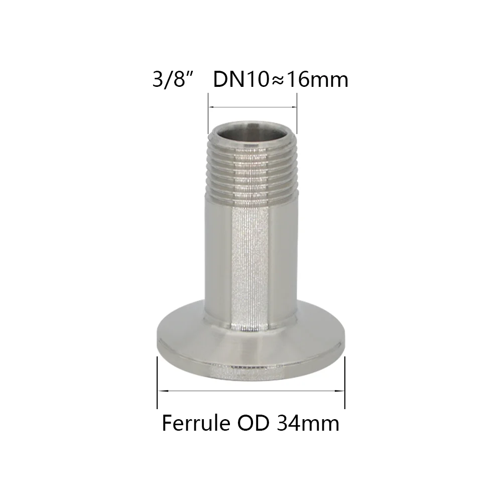 1/4&ldquo; 3/8&rdquo; 1/2&ldquo; Male Threaded to Tri Clamp Ferrule 304 Sanitary Stainless Steel Pipe Fitting YQBS