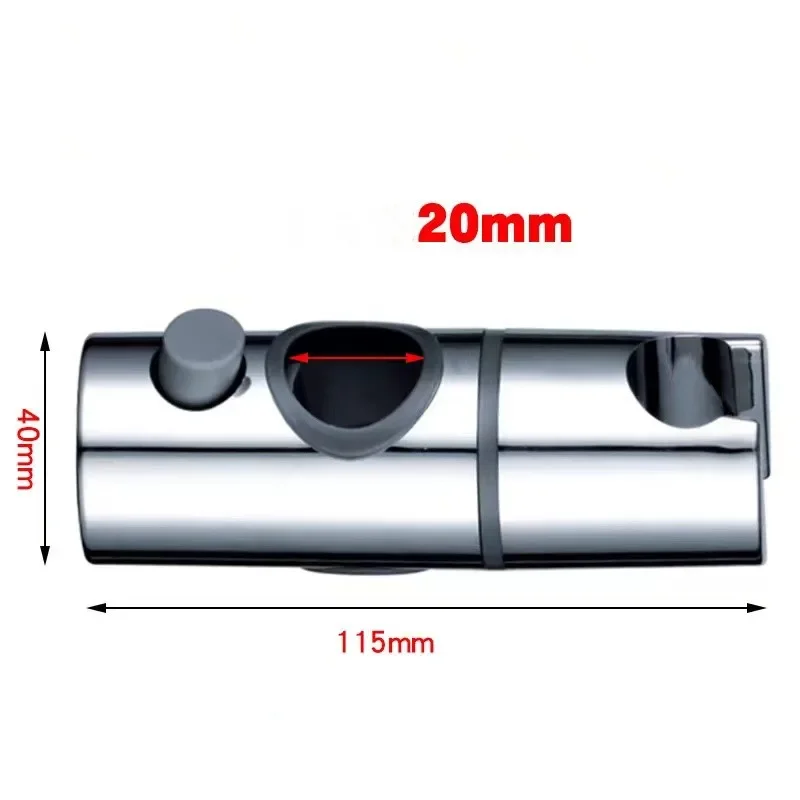 Supporto Soffione Doccia Regolabile In Altezza Per Tubo Quadrato 30x18 Mm - Design Moderno, Nero, ABS, Facile Installazione