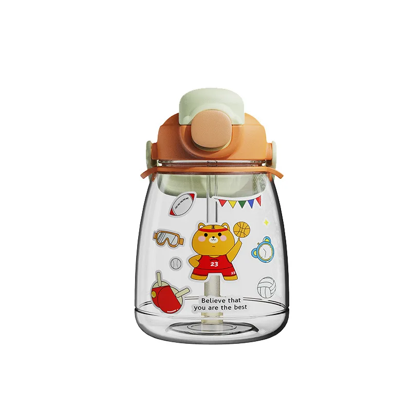 

Large Capacity 1.3L Water Bottle Straw Cup High Temperature Plastic Water Cup Original stickers Outdoor Sport Student Couple Cup