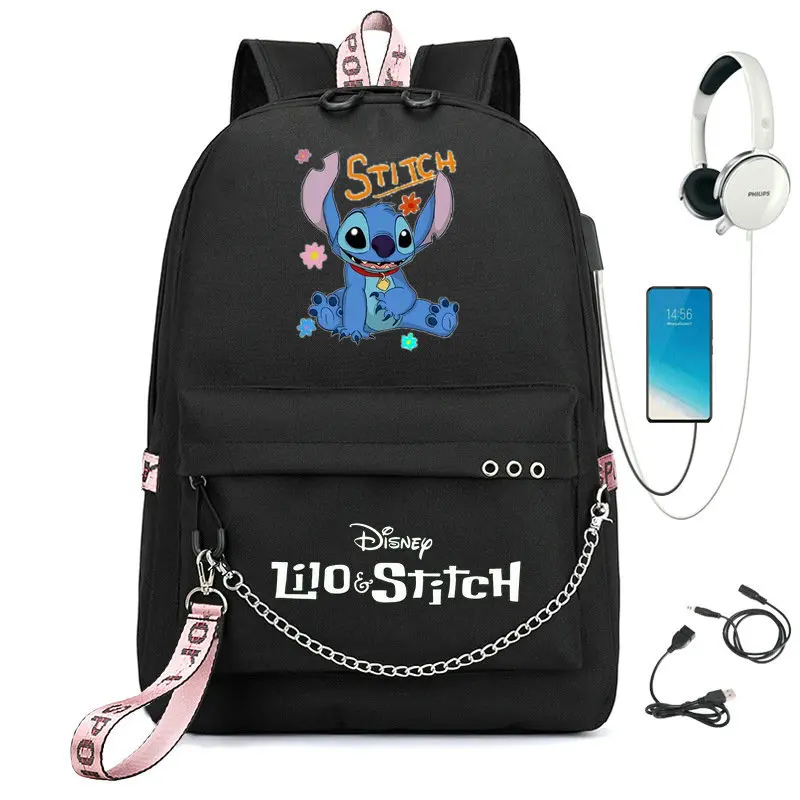 Cartoon Stitch Anime Cosplay Unisex Students School Bag Backpack Cartoon Bookbag Laptop Travel Rucksack Outdoor Bag