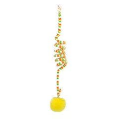 Interactive Cat Teaser Wand Toy with Bell (Yellow)