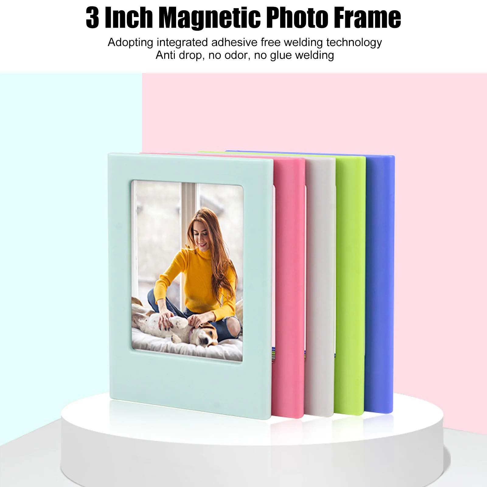 Refrigerator Magnet Picture Frames 3 Inch Magnetic Picture Frame Impact Resistance for Dishwashers for File Cabinets