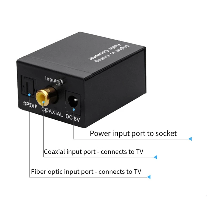 Digital Audio Decoder 3.5Mm Jack Coaxial Optical Fiber Digital To Analog Audio Converter SPDIF Amplifier Durable