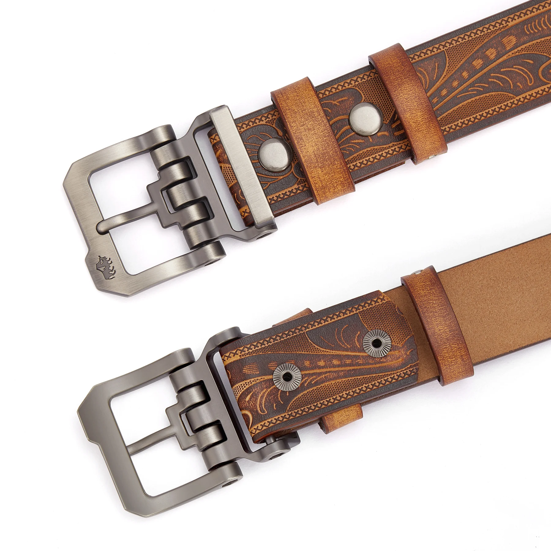 Genuine Leather Men's Vintage Belt with Luxury Pin Buckle