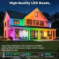 New Black RGB Eaves LED Lights Permanent Outdoor Lights String APP Bluetooth Light Strip Scene Modes House Party Wedding Light - Image 5