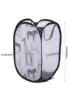 Black Storage Basket for Dirty Clothes Debris Home Laundry Basket Giraffe Printed Polyester Mesh Fabric Organizers 19x19x12" 90g 2