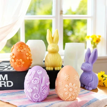 Easter Bunny Flower Candle Mold 1