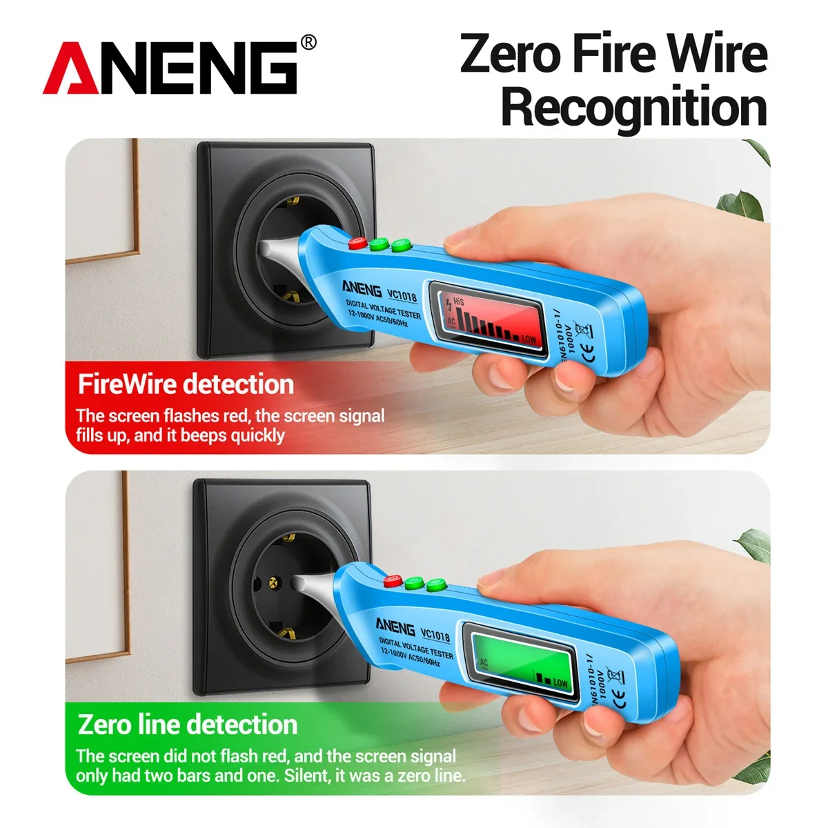 ANENG   AC а, 1000V NCV а, Ʈ  ׽   ,   VC1018