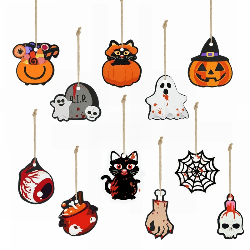 

Halloween Decoration Cute Pumpkin Ghost Skull Bat Cat Paper Hanging Ornametns Happy Halloween Party Home Decor Kids Favors Gifts