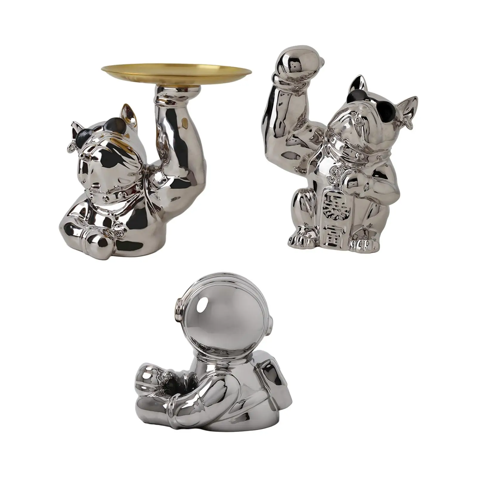 

Dog Statue Storage Ornament Animal Figurine for Entry Restaurant Bedroom
