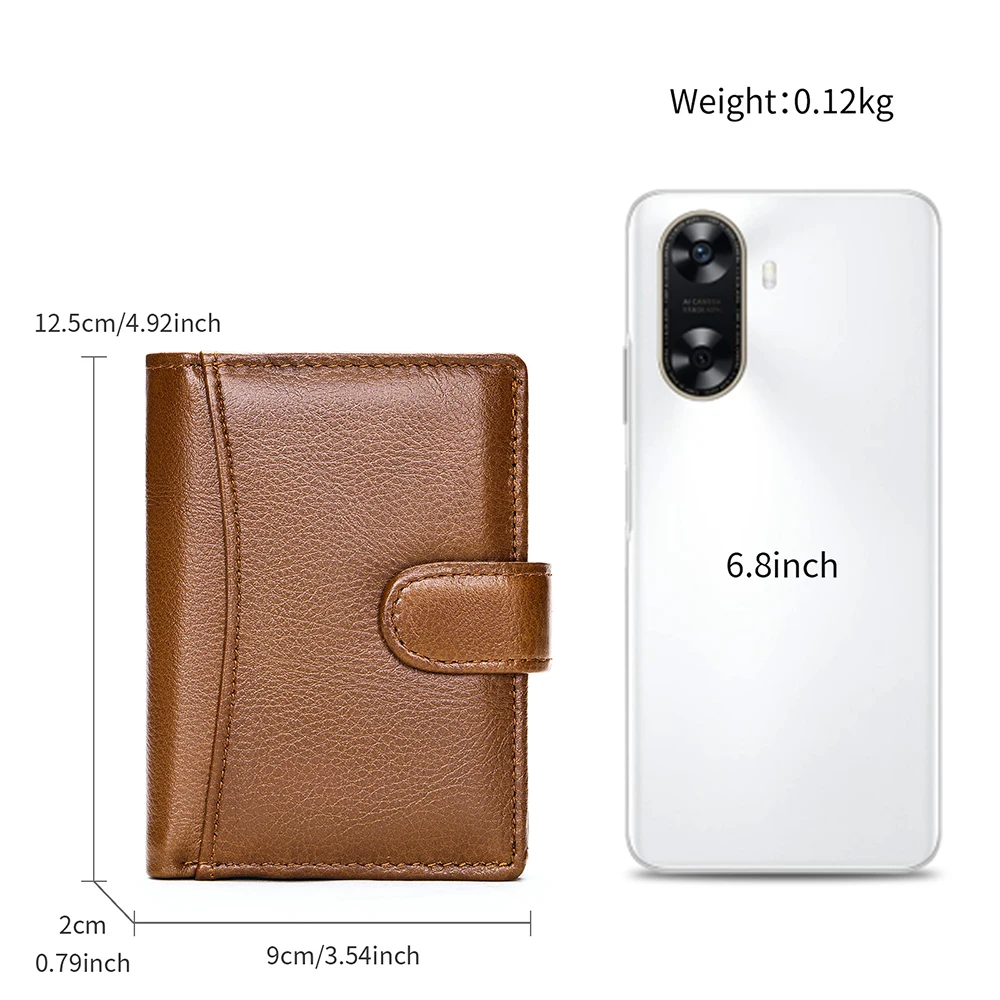 WESTAL Leather Wallet Men's Multi-Function Card Bag Short Money Clip Layer Cowhide Premium Men's Wallet 6