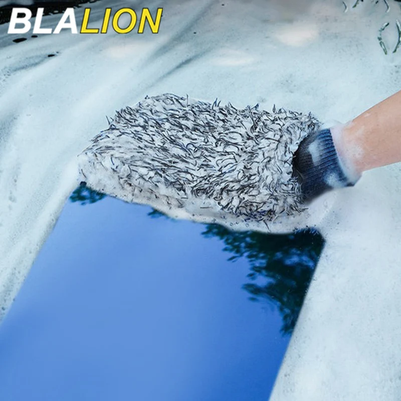 

BLALION Car Cleaning Gloves Microfiber Washing Brush Car Cleaning Tools Wheel Cleaning Brush Soft Wash Mitt Tire Cleaning Brush