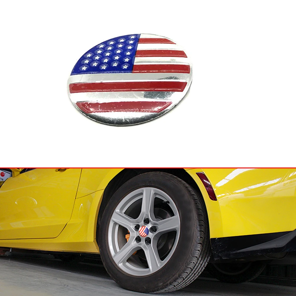 

Dome Shape 3D Metal American Flag Sticker Decal Badge for Tires Rim Car Accessories Metal Stickers American Flag Hubcap Decals