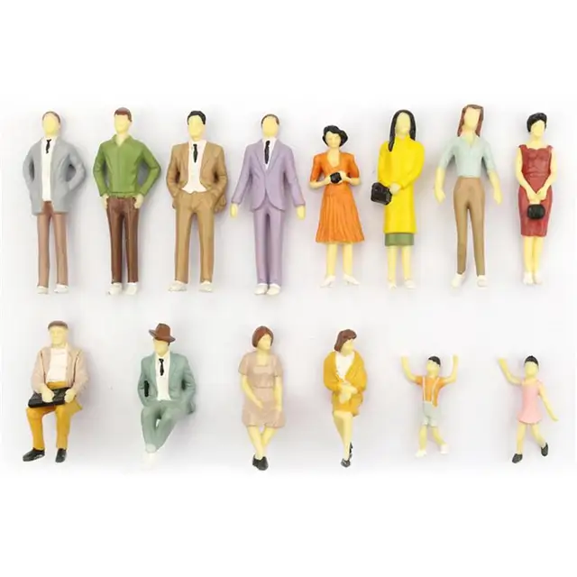 20 Figurines Passagers 1/50 - Pour Maquettes De Train, Scènes Urbaines Et Paysages - Modèles Peints Prêts à Poser