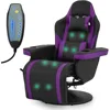 Massage Gaming Recliner Chair，PU Leather Seat Swivel Adjustable Reclining Game Chair with Headrest, Lumbar Support, Footrest 1