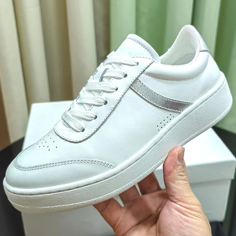 

Eco-Fashion Women Small White Shoes Autumn New Breathable Thick Bottom Leisure Shoes Handmade Anti-Odor Lovers Loafers