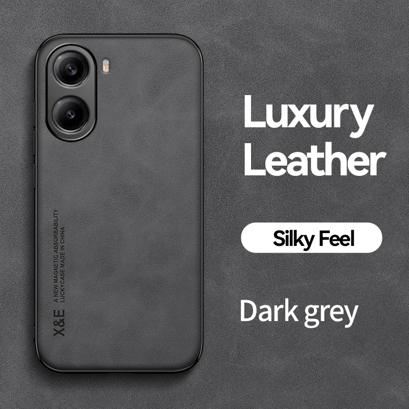Luxurious Ultra-Thin Leather Phone Case with Car Magnetic Protection