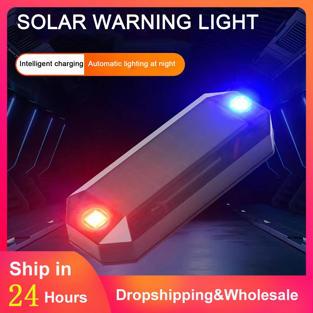 

Car Solar LED Mini Warning Light Night Ride for Motorcycle Electric Vehicle Bicycle Tail Light Anti-rear Strobe Warning Light