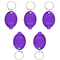 Compact LED Keychain Flashlight - Super Bright 12 Lumen Portable Light (5 - Pack) (Purple)