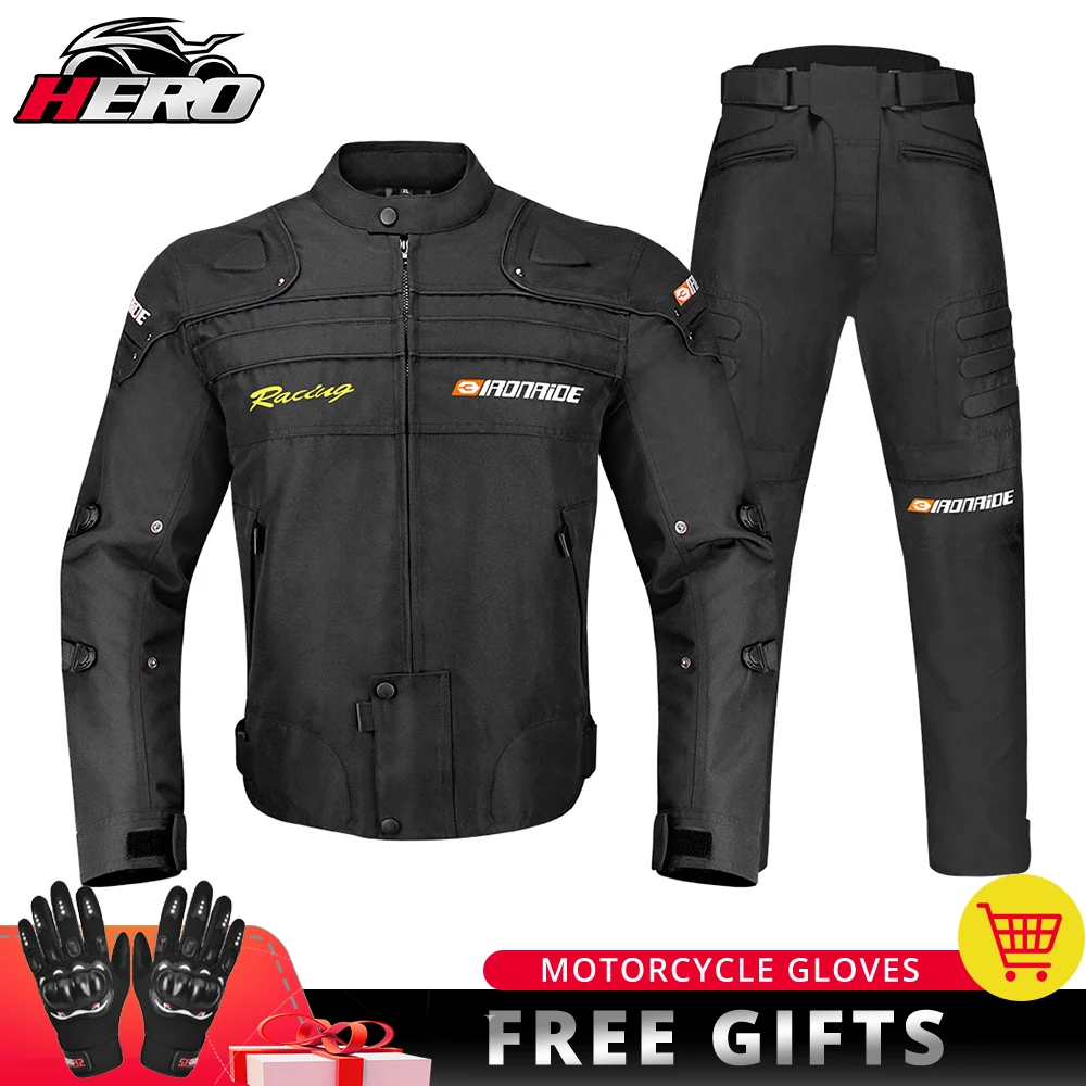 

4 Seasons Motocross Riding Jacket Pant Breathable Waterproof Motorbike Jackets Motorcycle Riding Clothing Removable Inner Lining