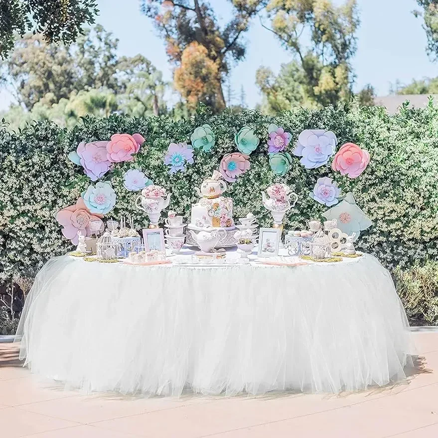 Table Skirt Tutu Valentine's Day Decoration Wedding Fluffy Baby Shower Tableware Party Home Decor Handmade party table cloth