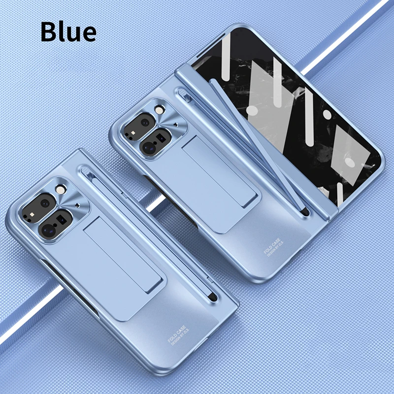 Premium Electroplating Protective Case with Hinge Protection, Kickstand, and Pen Holder