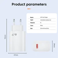 67W USB C Fast Charger Quick Charging Charger QC 3.0 USB Charger Adapter With Type C Charging Cable EU US UK Wall Power Adapter 6