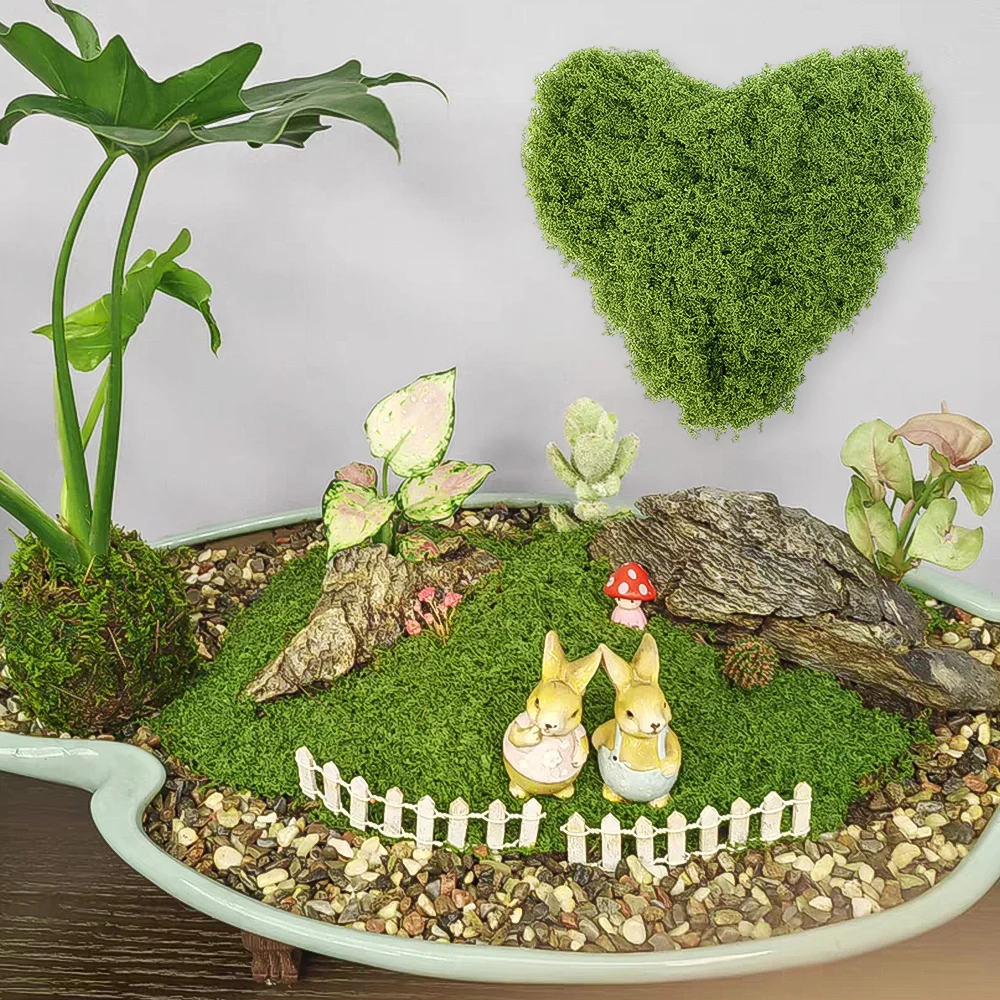 500/30G Artificial Green Plants Eternal Life Moss Mini Landscape Fake Grass DIY Crafts Grass Garden Home Room Potting Decoration 5