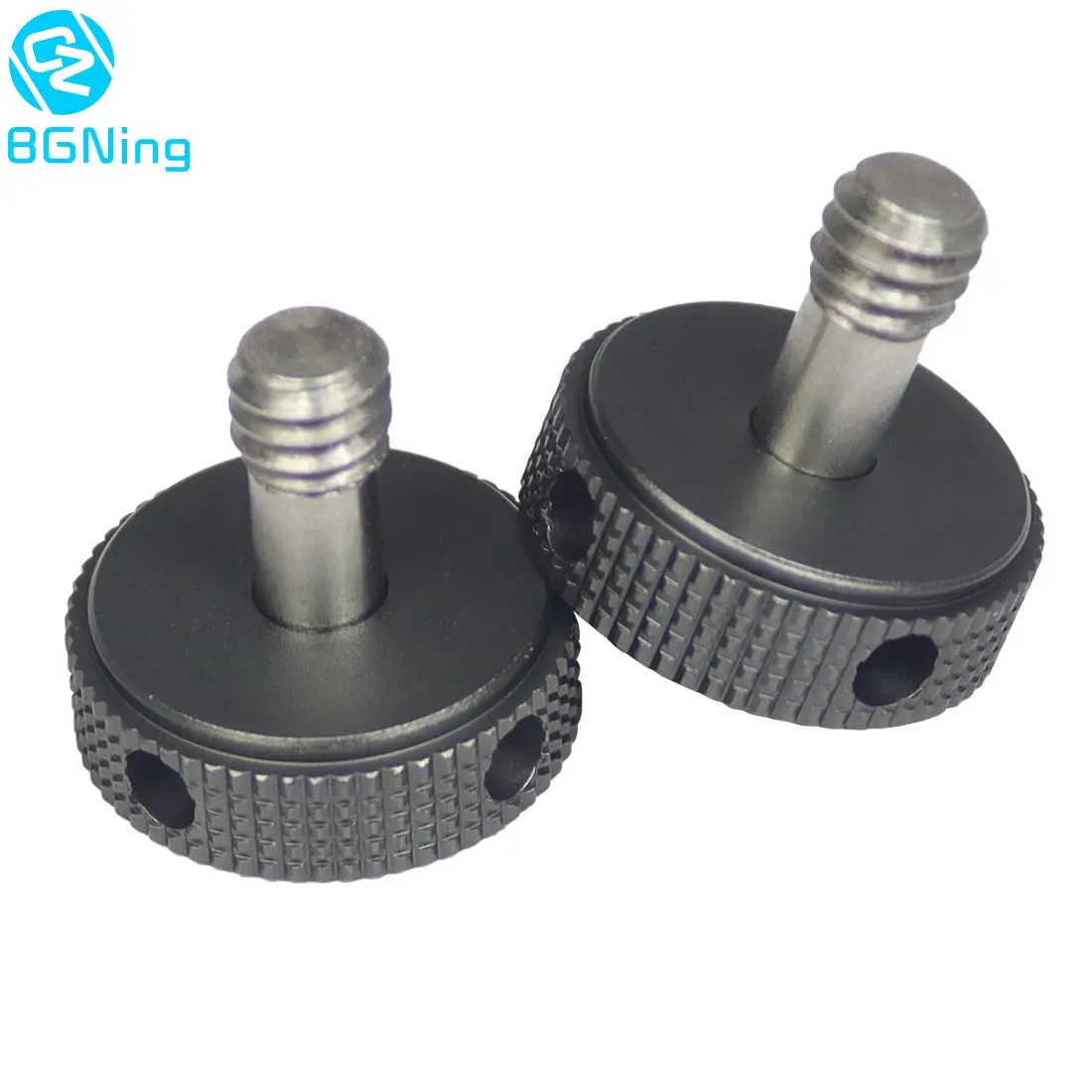 2x 1/4" Stainless Steel Screw CNC Thumb Knob Tripod Camera Stand Flash Light Mounting Adapter DSLR Quick Release Plate Bracket